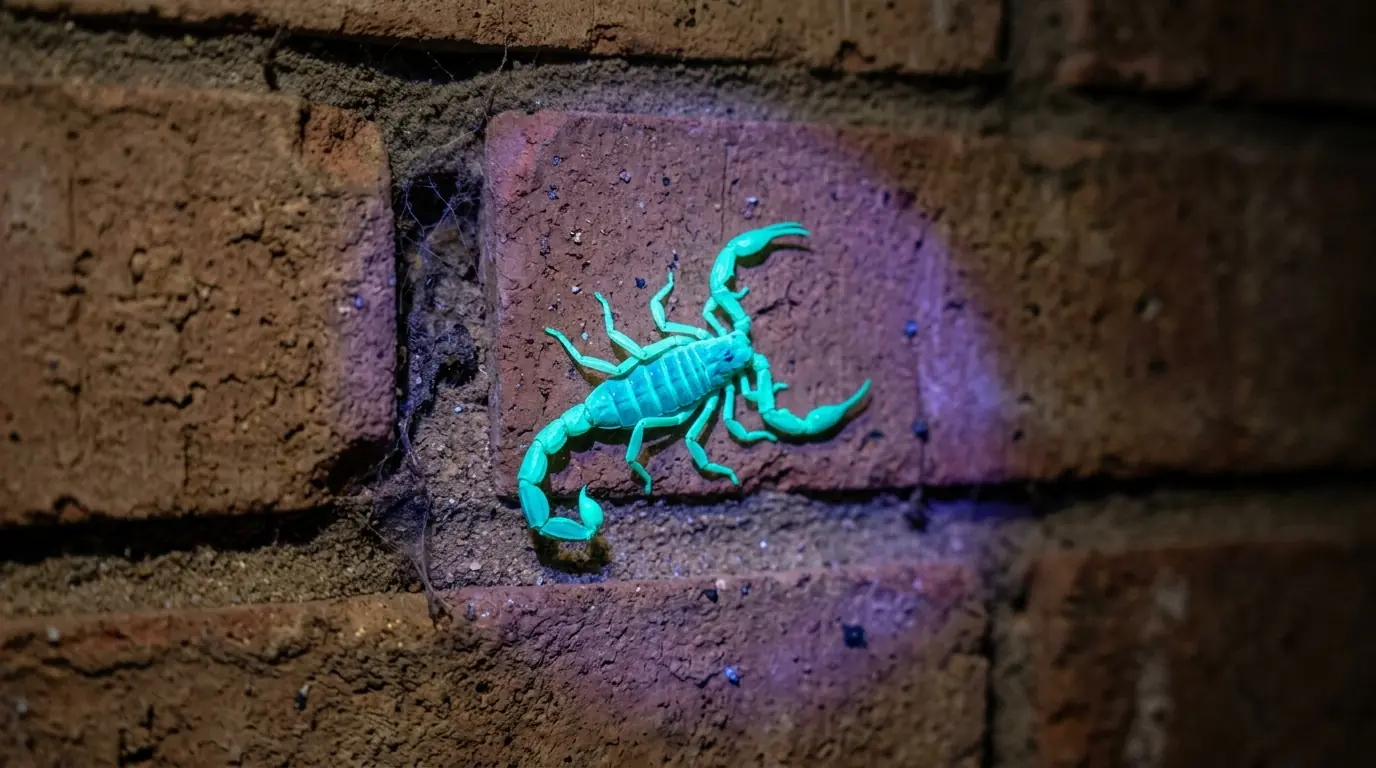 UV night inspection finding a bark scorpion in Conroe