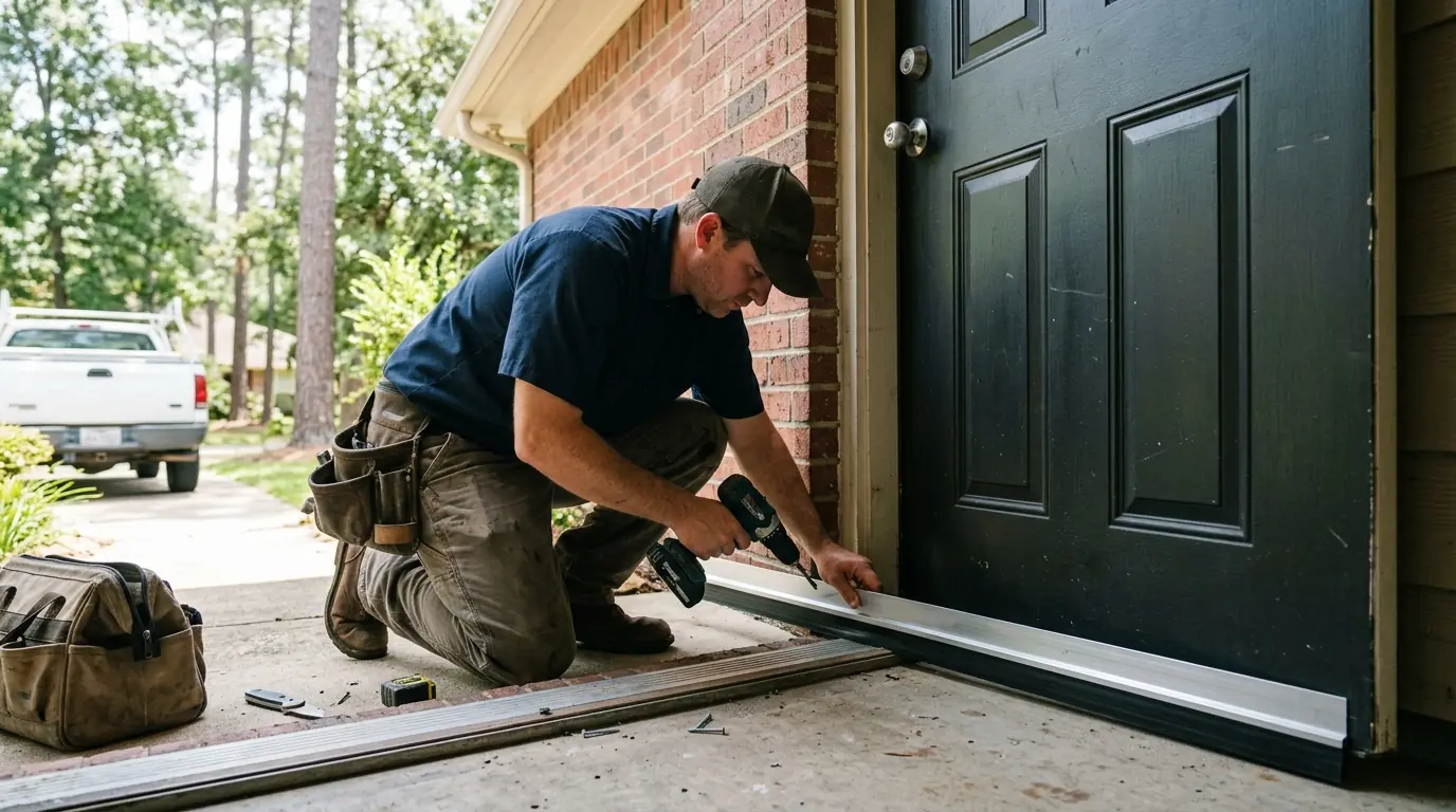 Exclusion work during green pest control in Conroe