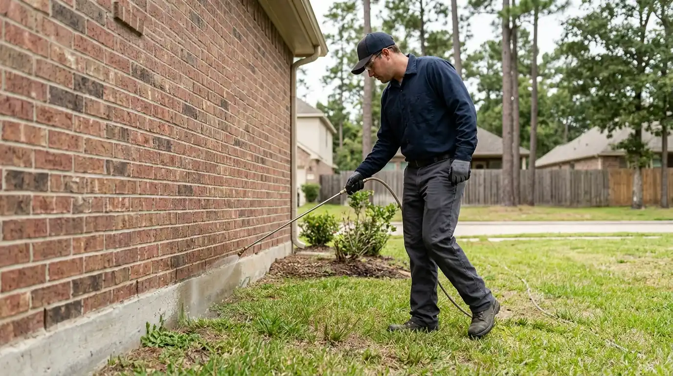 Slab-margin treatment on a Conroe foundation line