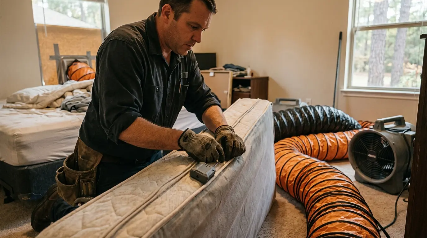Temperature sensor monitoring a Conroe bed bug heat run