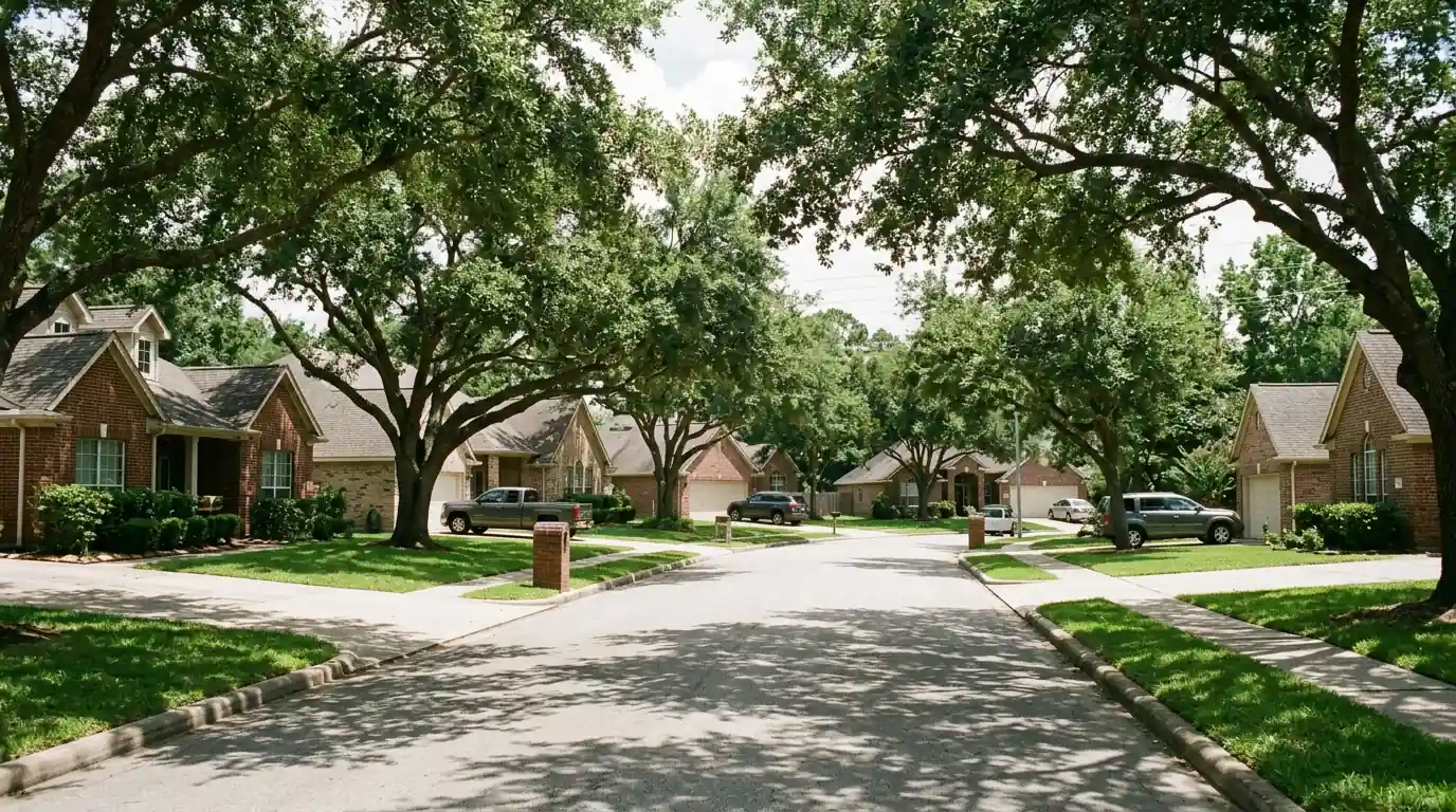 Established street in Imperial Oaks, Conroe