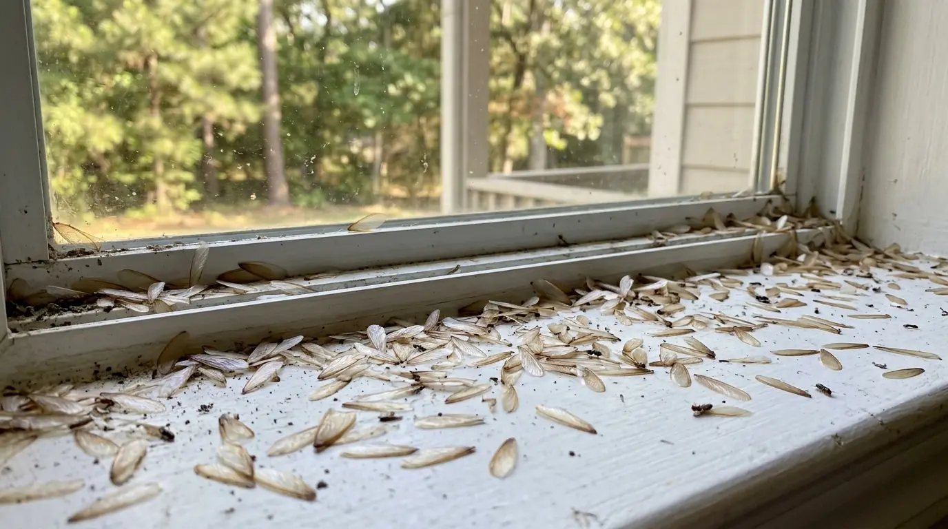 Termite swarmers on a Conroe windowsill