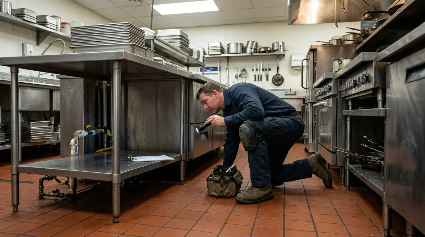 Restaurant kitchen pest inspection in Conroe