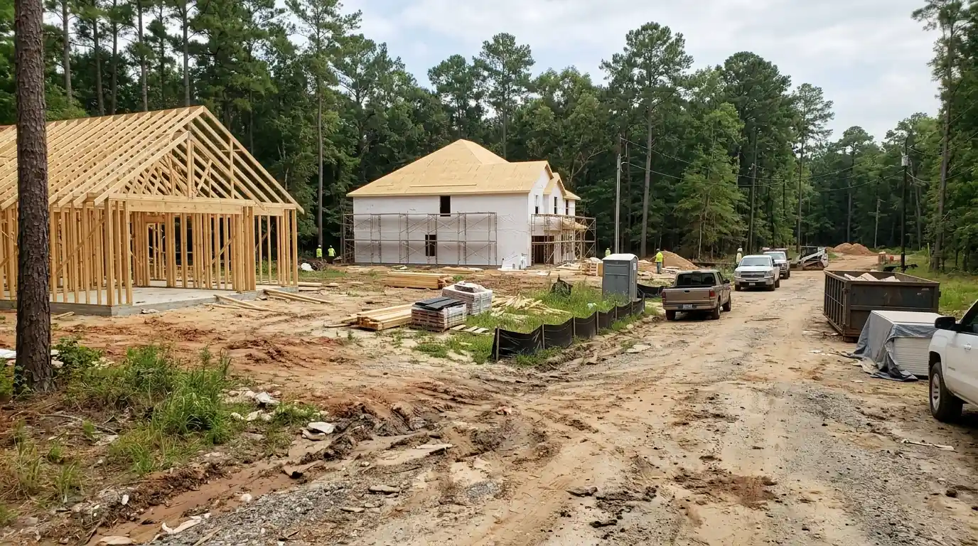 New subdivision construction in Liberty County, TX