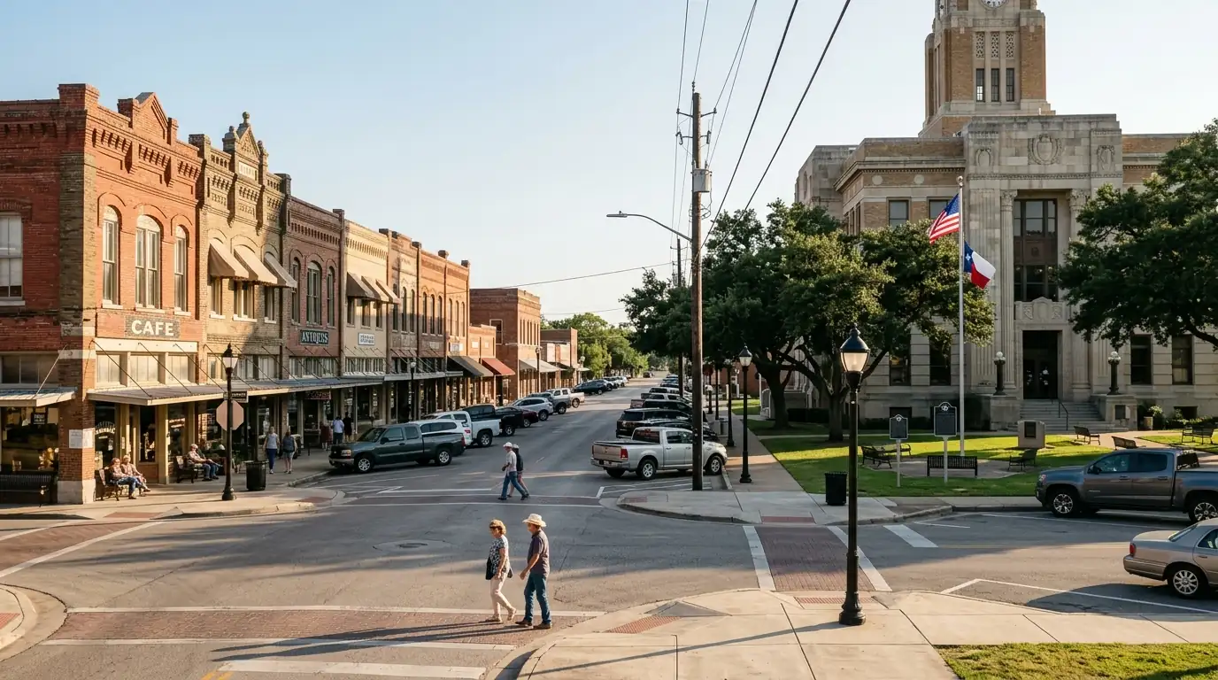 Historic downtown square in Conroe, TX